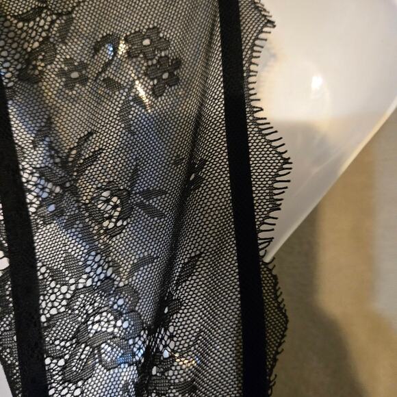 Abercrombie & Fitch Black Mini Dress Lace‎ Back Sexy Witchy Whimsigoth Y2k Sz 2 - Picture 5 of 11